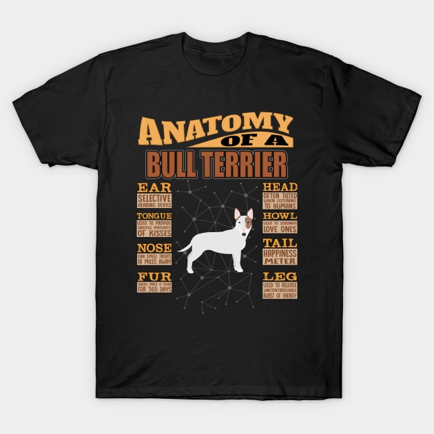 Anatomy Of A English Bull Terrier - English Bull Terrier dog, T-Shirt by HarrietsDogGifts